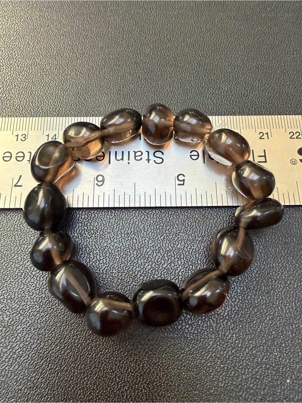 Smoky quartz crystal bracelet beads pretty